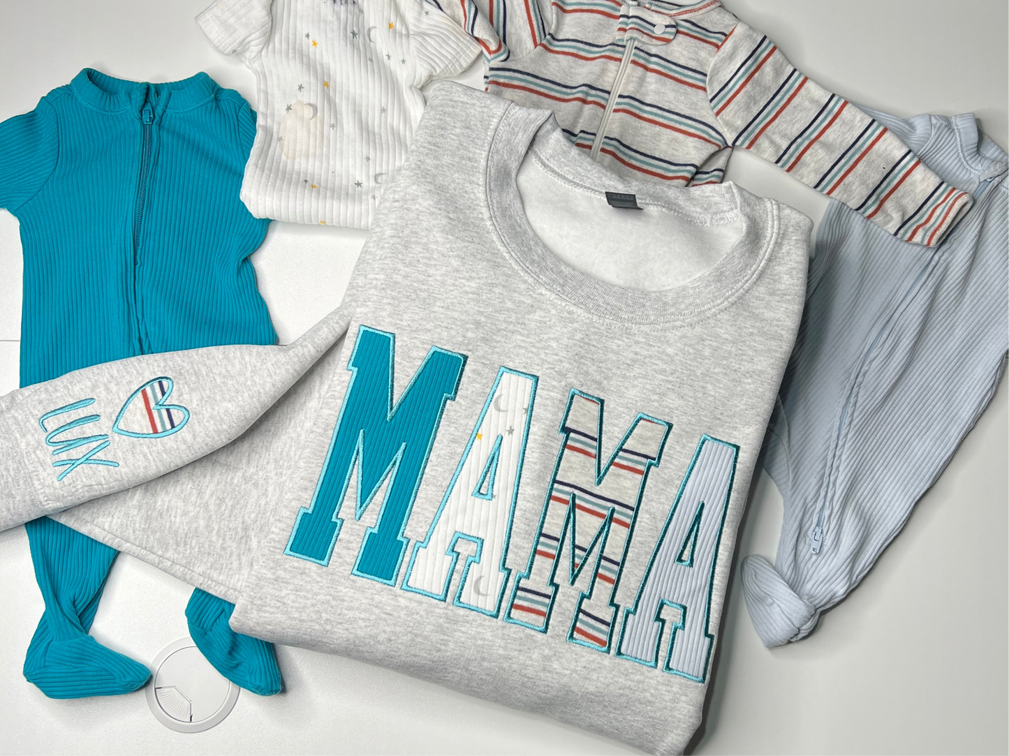 Personalized Embroidered Baby Onesie Keepsake Sweatshirt