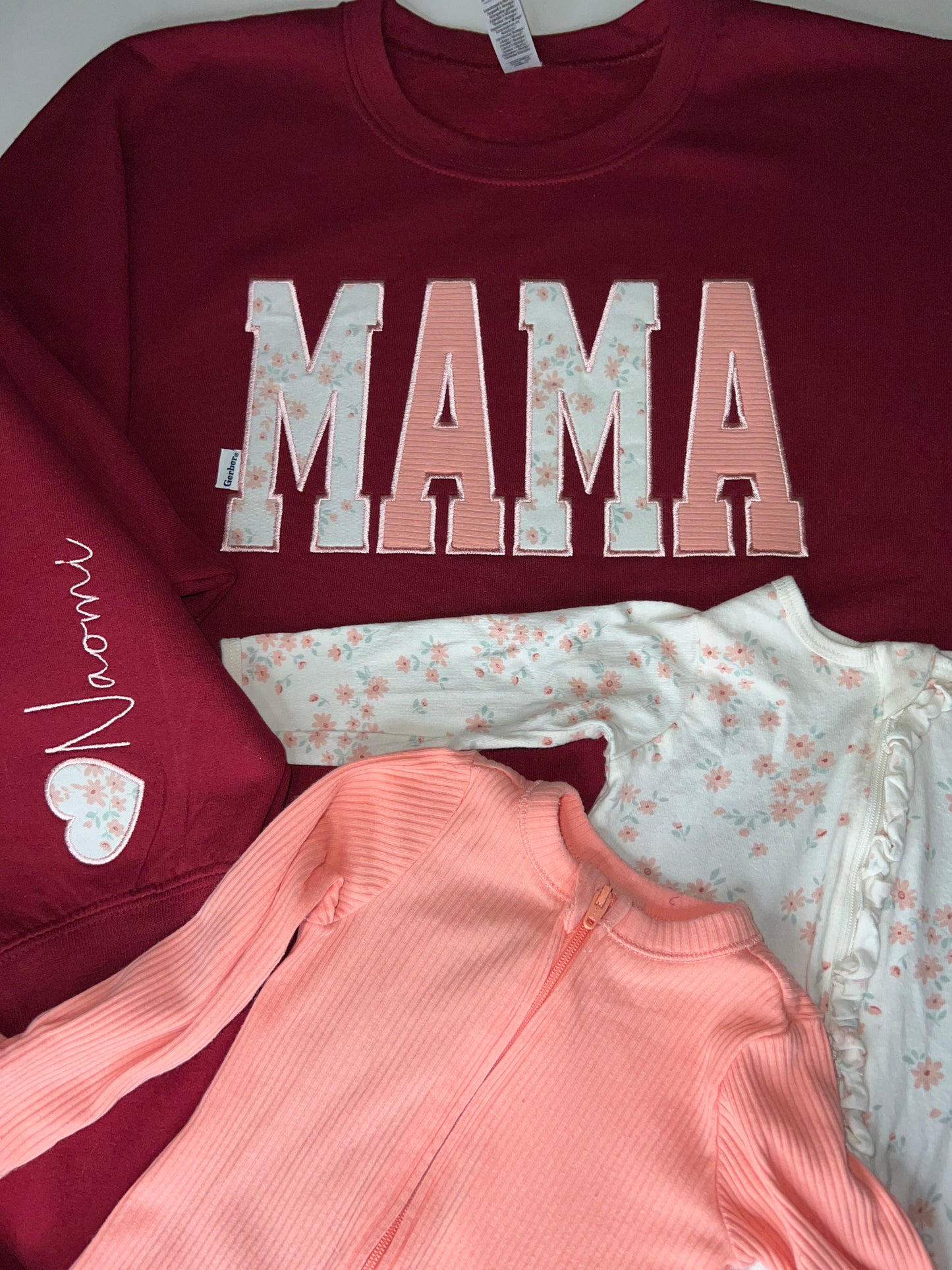 Personalized Embroidered Baby Onesie Keepsake Sweatshirt