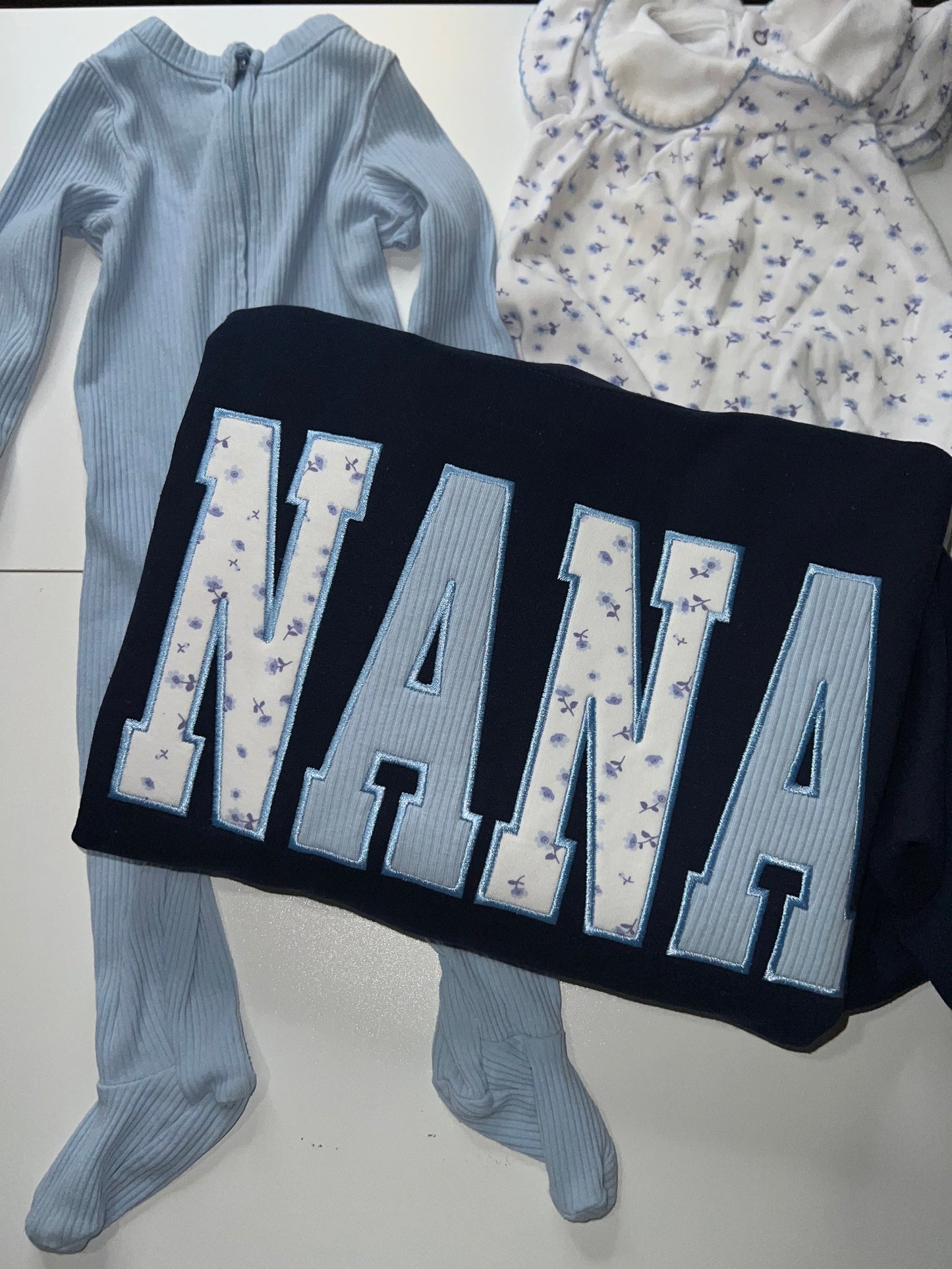 Personalized Embroidered Baby Onesie Keepsake Sweatshirt