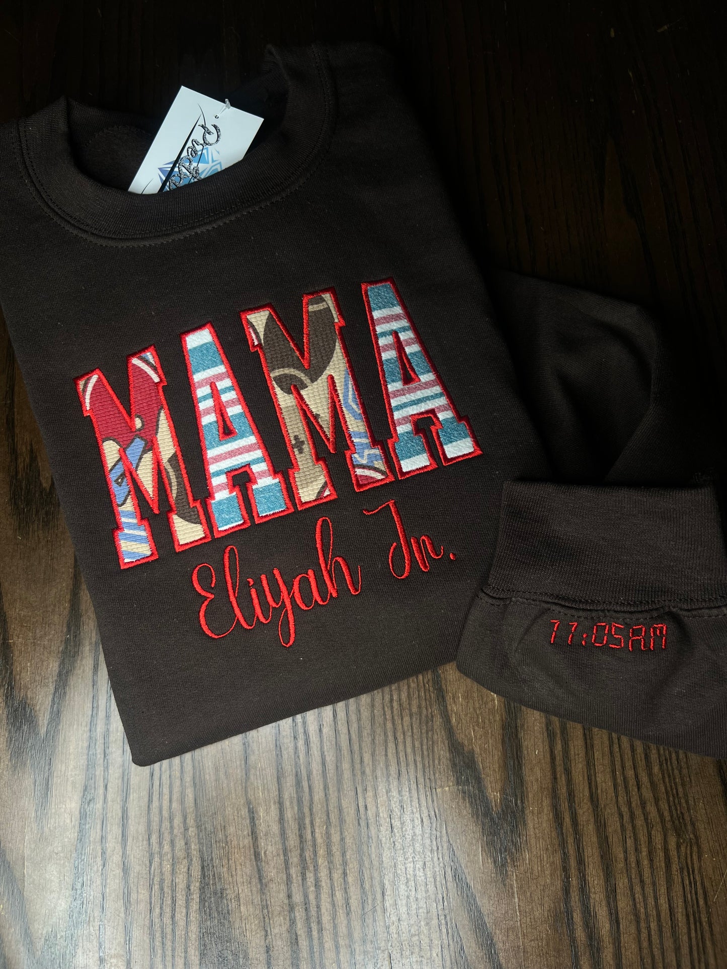 Personalized Embroidered Baby Onesie Keepsake Sweatshirt