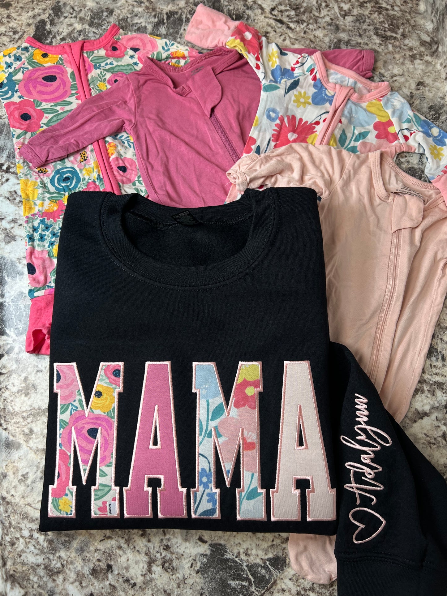 Personalized Embroidered Baby Onesie Keepsake Sweatshirt