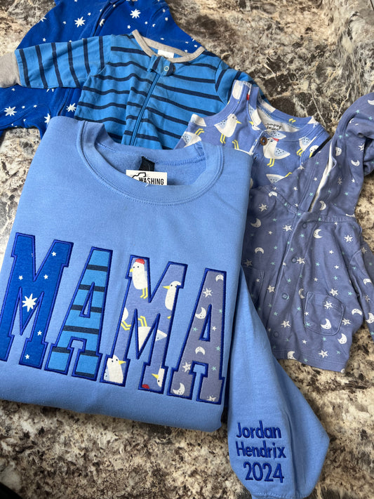 Personalized Embroidered Baby Onesie Keepsake Sweatshirt