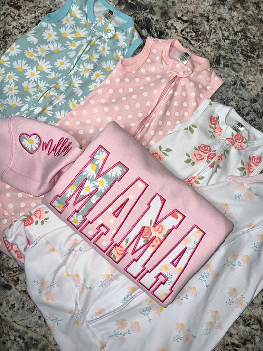 Personalized Embroidered Baby Onesie Keepsake Sweatshirt