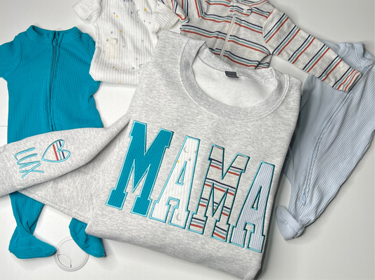 Personalized Embroidered Baby Onesie Keepsake Sweatshirt
