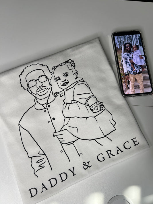 Custom line art portrait shirt