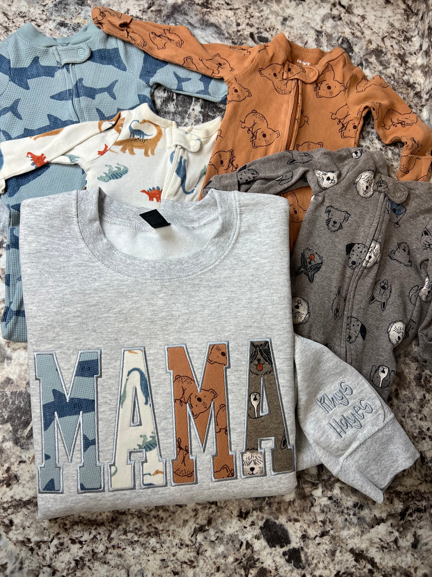 Personalized Embroidered Baby Onesie Keepsake Sweatshirt