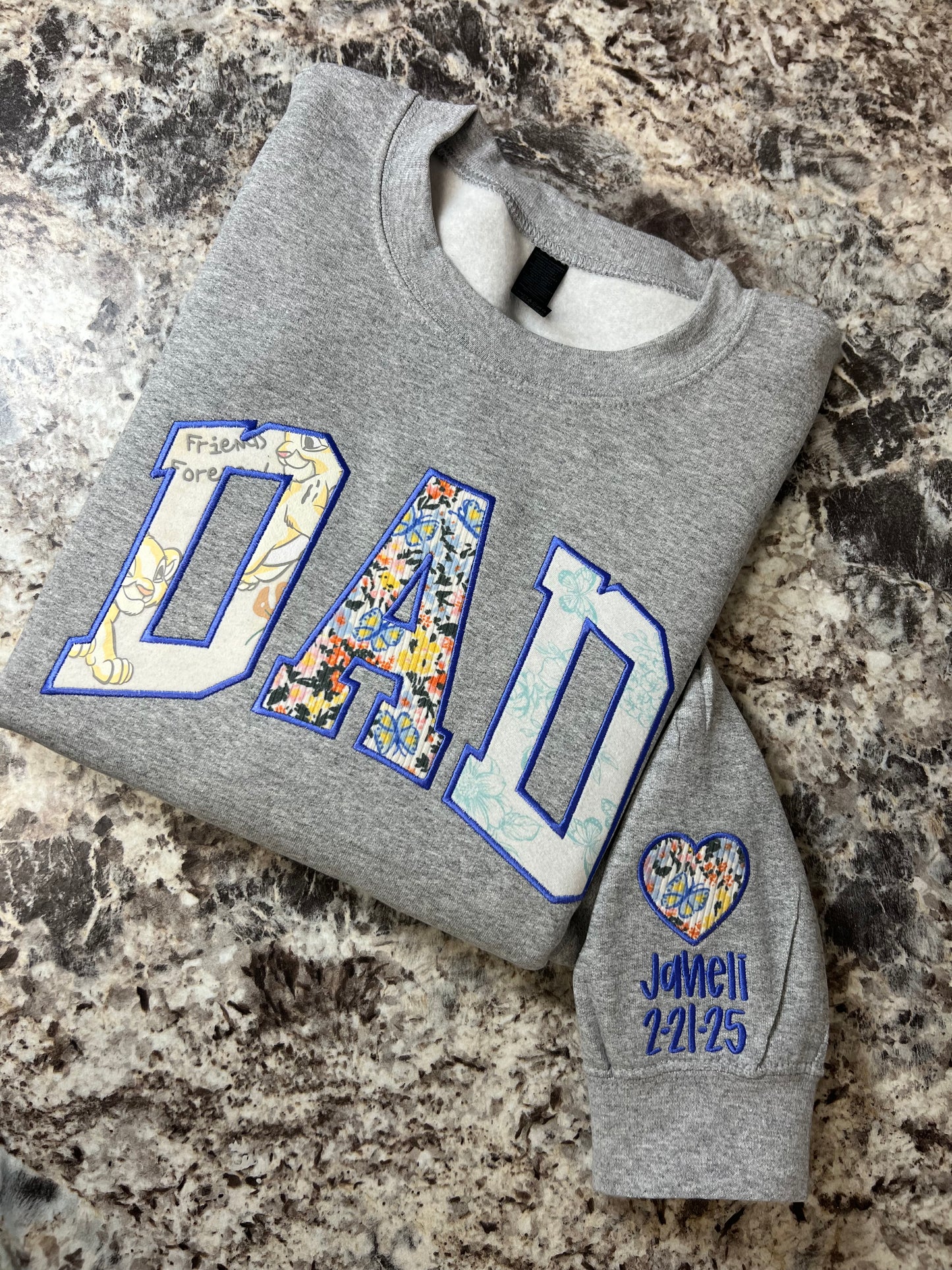 Personalized Embroidered Baby Onesie Keepsake Sweatshirt