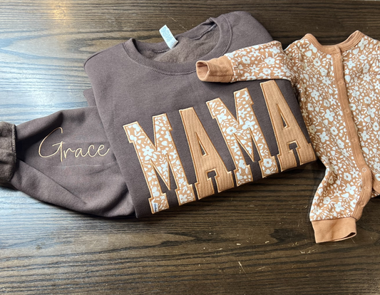 MAMA Personalized Embroidered Baby Onesie Keepsake Sweatshirt